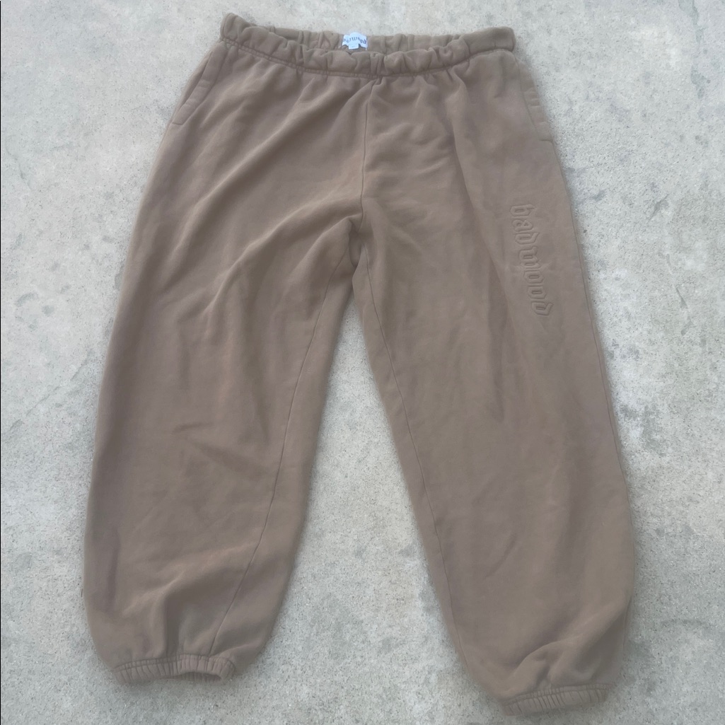 Badwood Tan Embossed Jogger Streetwear Pants Women's Size Xl